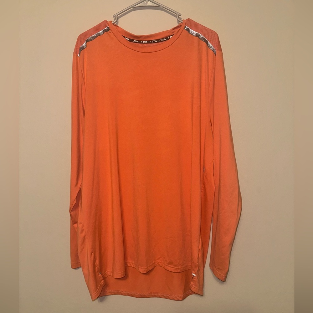 Zyia Men’s Peach‎ Back Mesh Long Sleeve Athletic Shirt Size XXL 2XL
